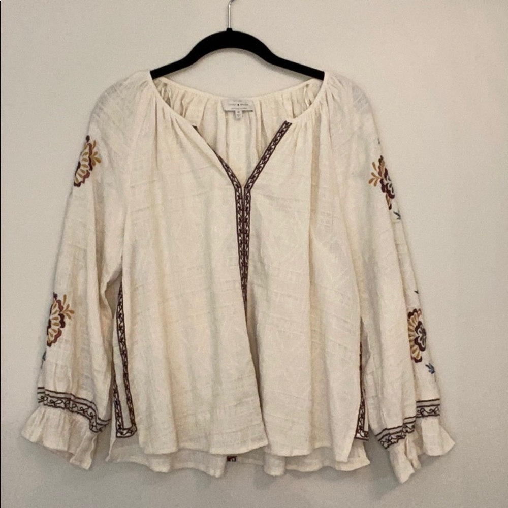 Luck Brand Embroidered Blouse